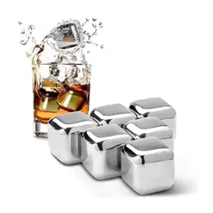 AFM - Set X6 Cubos Hielo Reutilizables Cubo Hielo Acero Inoxidable