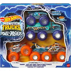 HOT WHEELS - Monster Trucks Multipack camiones de juguete Mega-Wrex y Tiger Shark