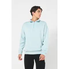 KOAJ - Buzo cuello alto unicolor con cremallera y hombro rodad Hombre