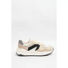 KOAJ - Tenis kakis de plataforma con contrastes y suelas altas Hombre