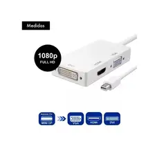 GENERICO - Adaptador Convertidor Mini Displayport A Vga Hdmi Y Dvi