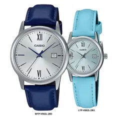 CASIO - Reloj En Pareja Modelo V002L-2B3 Diseño Elegante