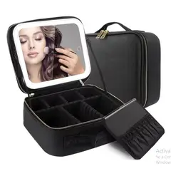 GENERICO - Cosmetiquera De Maquillaje Con Espejo Led Portatil