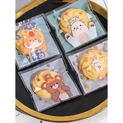 GENERICO - 100 Bolsas Para Galletas Dulces Recordatorios Fiestas 10x10