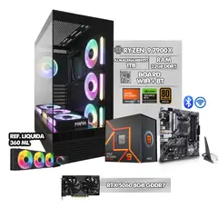 POWER GROUP - COMPUTADOR GAMER RYZEN 9 7900X + RTX 5060 8GB/ LIQUIDA 360ML/ RAM 32GB/ 1TB/ BOARD AM5 WI-FI