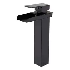 PAMO - Grifería Monocontrol Alta Cascada Negra Mate Para Lavamanos