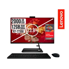 LENOVO - TODO EN UNO RYZEN 7-7730U SSD 1TB RAM 12GB LED 23,8 LED NEGRO