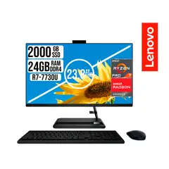LENOVO - TODO EN UNO RYZEN 7-7730U SSD 2TB RAM 24GB LED 23,8 LED NEGRO