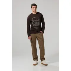 KOAJ - Pantalón unicolor cargo en dril con botas ajustables Hombre
