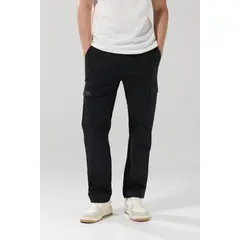 KOAJ - Pantalón en dril cargo unicolor con bota recta y cordó Hombre