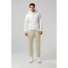 KOAJ - Pantalón cargo unicolor en dril con bolsillos laterales Hombre