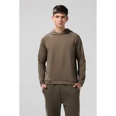 KOAJ - Buzo con capota unicolor y manga ranglan larga Hombre