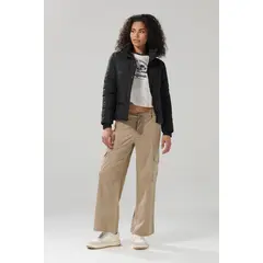 KOAJ - Pantalón cargo unicolor con bota recta y tiro alto Mujer