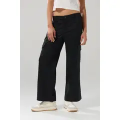 KOAJ - Pantalón cargo unicolor con bota recta y tiro alto Mujer