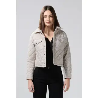 KOAJ - Chaqueta acolchada unicolor con rombos y cuello trucke Mujer