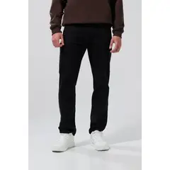 KOAJ - Jean tiro bajo slim negro con bolsillos y ajuste ceñid Hombre