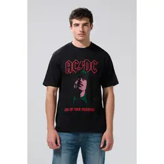 KOAJ - Camiseta con arte de AC/DC y manga corta Hombre
