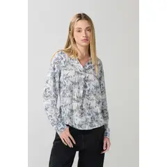 KOAJ - BLUSA CON PRENSE MANGA LARGA Mujer