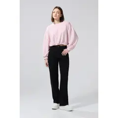 KOAJ - Buzo cuello redondo rosado oversize con diseño animal Mujer