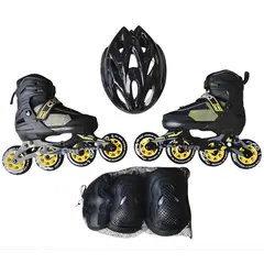 CHICAGO - Patines en Línea Semiprofesionales Bota Blanda Talla L 37-40 Amarillo Tipo Panel