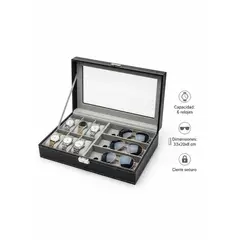 GENERICO - Organizador Premium de Relojes y Gafas 9 Puestos – Estuche Elegante