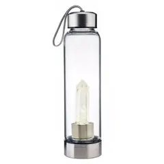 GENERICO - Botella De agua Con Cuarzo Termo de Cristal Natural