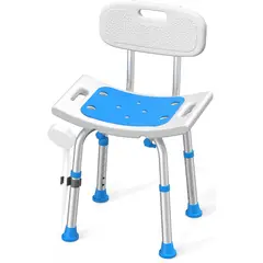 GENERICO - Silla de ducha con respaldo extraíble, asiento de baño resistente de 400 libras para bañera