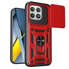 GENERICO - Funda Estuche Case Slider Compatible Con Xiaomi Poco F8 Pro 5G Rojo