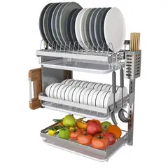 GENERICO - Escurridor de pared plateado con chazos y tornillos