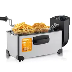 SOKANY - Freidora Eléctrica 35L 2000W Acero Inoxidable