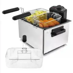 SOKANY - Freidora Electrica Aceite 1200w Domestica 5litros Acero Inox