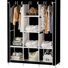 GENERICO - Closet Ropero Armario 3 Puertas Estante Organizador De Ropa Negro