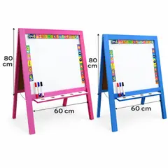 GENERICO - Pizarra Infantil en Madera para Niños 80x60 Aprende Jugando en Casa