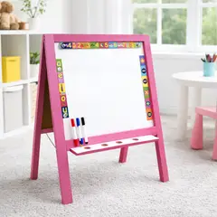 GENERICO - Pizarra Tablero Infantil 80x60cm Rosa Niña