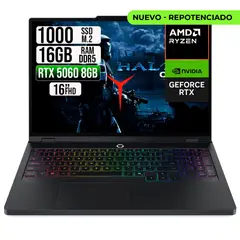 LENOVO - PORTATIL LEGION AMD RYZEN 9-8945HX RTX 5060 8GB SSD 1TB RAM 16GB 16" IPS 240HZ