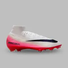 NIKE - Guayos Unisex Mercurial Superfly 10 Elite FG - Blanco/Rojo - Fútbol - Césped natural