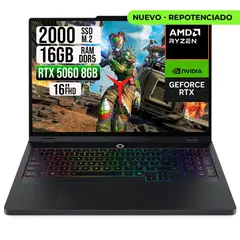 LENOVO - PORTATIL LEGION AMD RYZEN 9-8945HX RTX 5060 8GB SSD 2TB RAM 16GB 16" IPS 240HZ