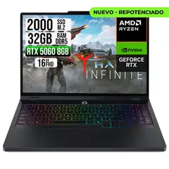 LENOVO - PORTATIL LEGION AMD RYZEN 9-8945HX RTX 5060 8GB SSD 2TB RAM 32GB 16" IPS 240HZ