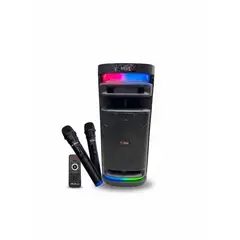 PK - Parlante de Fiesta 8” Doble - 40W + 2 Micrófonos Inalámbricos