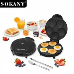 SOKANY - Máquina para Pancakes Eléctrica 5 Puestos