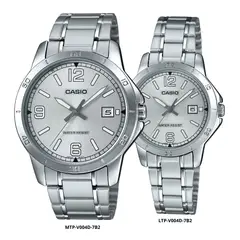 CASIO - Reloj En Pareja Modelo V004D-7B2 Diseño Elegante