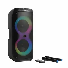 PK - Parlante Bluetooth de Fiesta 10” 60W con Micrófonos Inalámbricos y Luces LED