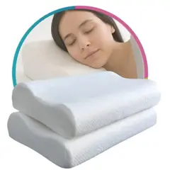 GENERICO - Almohada De Soporte Cervical De Espuma Viscoelástica Set X 2 Color Blanco