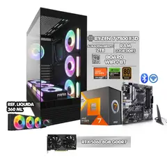 AMD - COMPUTADOR GAMER RYZEN 7 7800X3D/ RTX 5060 8GB/ BOARD AM5 WIFI/BT/ LIQUIDA 360ML/ RAM 32GB - SSD 2TB