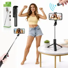 GENERICO - Trípode Selfie Stick 2 en 1 con Control Bluetooth