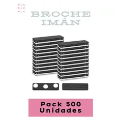 GENERICO - Broche Imán Rectangular 43mm x 15mm - Con Adhesivo 3M - Pack 500 Unidades - Fuerte sujeción.