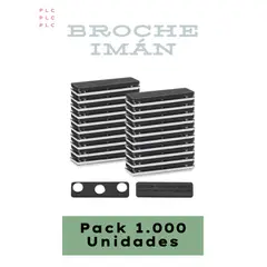 GENERICO - Broche Imán Rectangular 43mm x 15mm - Con Adhesivo 3M - Pack 1.000 Unidades - Fuerte sujeción.