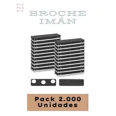 GENERICO - Broche Imán Rectangular 43mm x 15mm - Con Adhesivo 3M - Pack 2.000 Unidades - Fuerte sujeción.