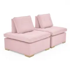 HOGAR VENECIA - Juego x2 Poltronas Ventury 83x86x100 cm Espaldar Ajustable Tela Rosa