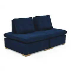 HOGAR VENECIA - Juego x2 Poltronas Ventury 83x86x100 cm Espaldar Ajustable Tela Azul